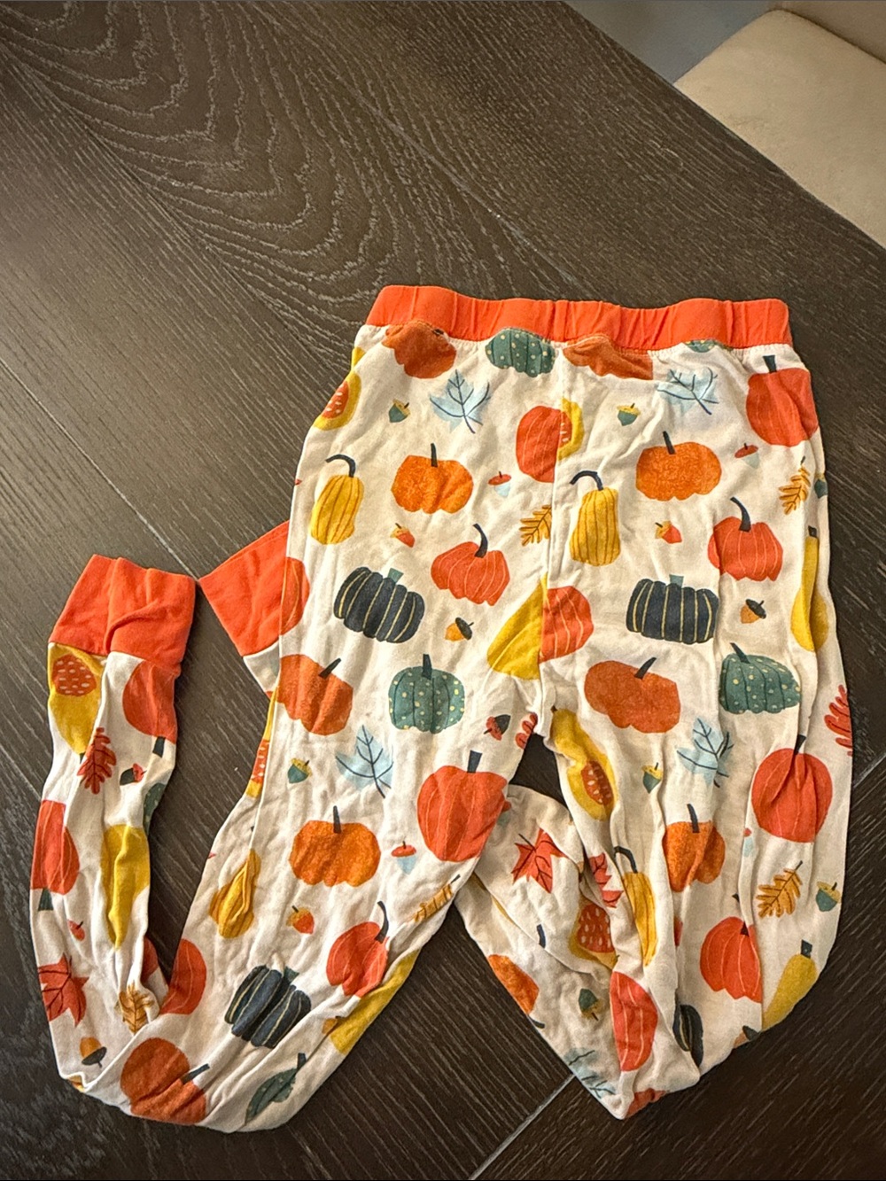 Little Sleepies Kids Bamboo Pumpkin Gourd Print Pajama Set Orange Size 7/8 - Picture 7 of 7